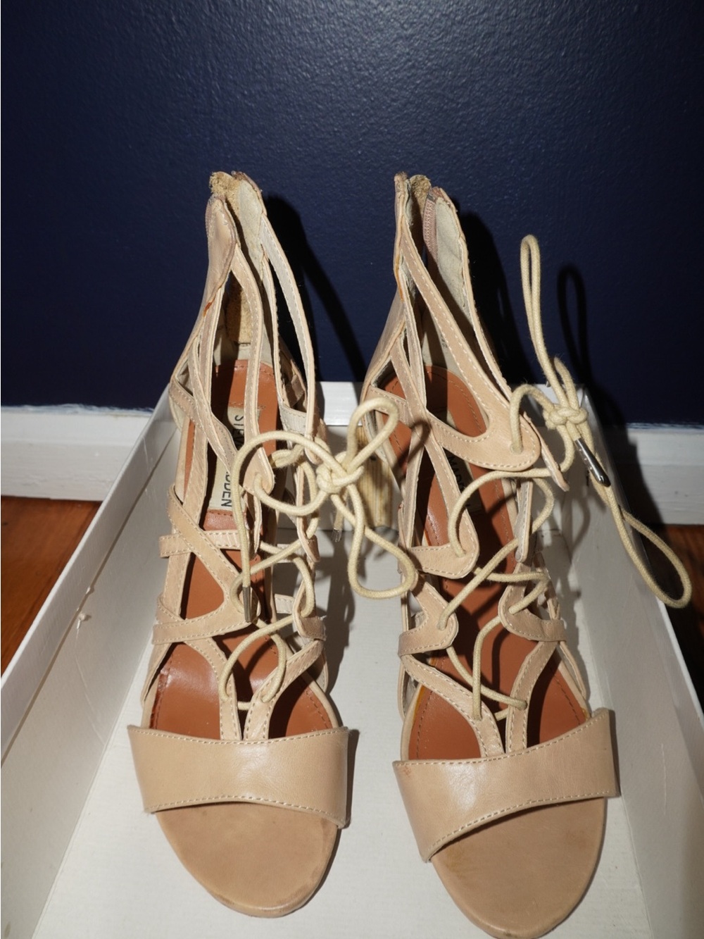 Steve Madden Bone Lace-Up Cutout Heels